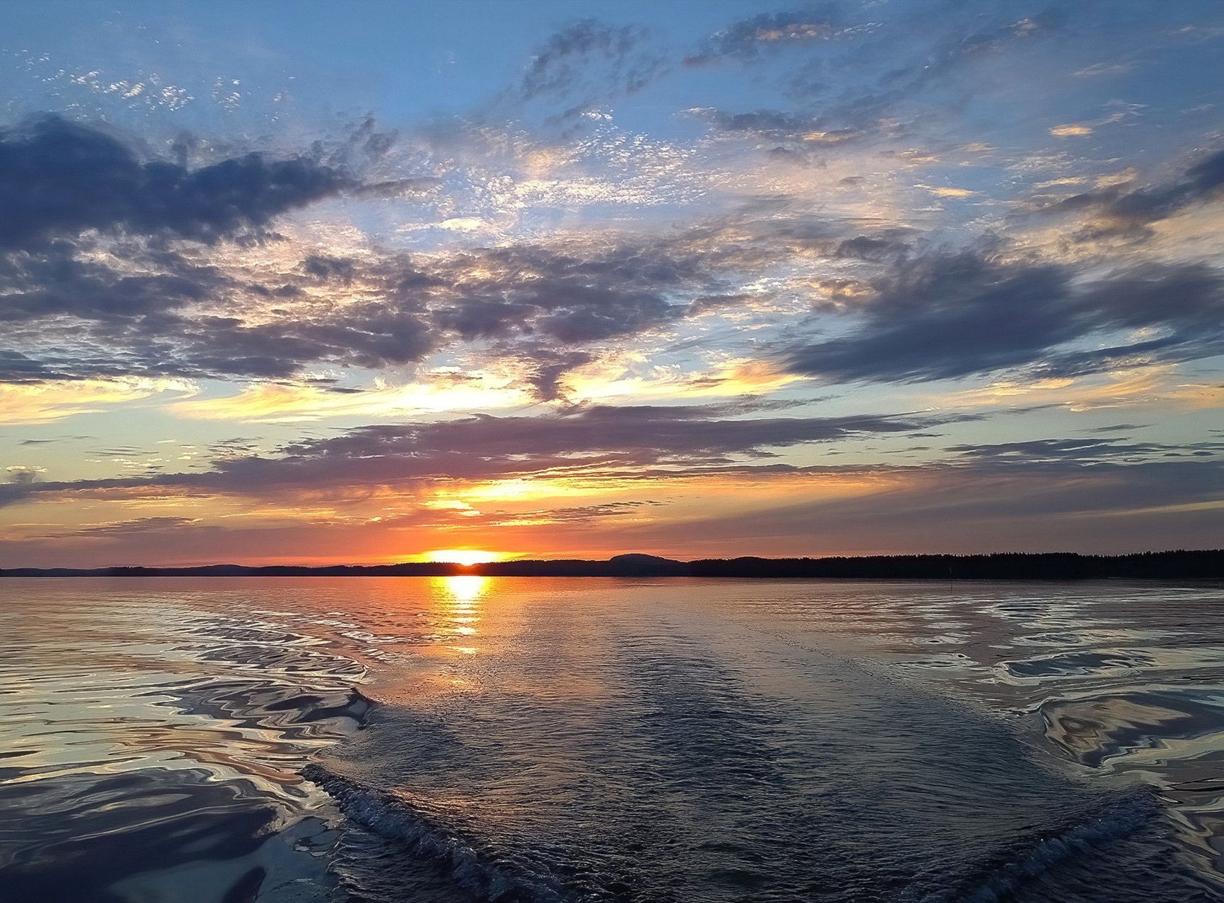 Great lake at evening